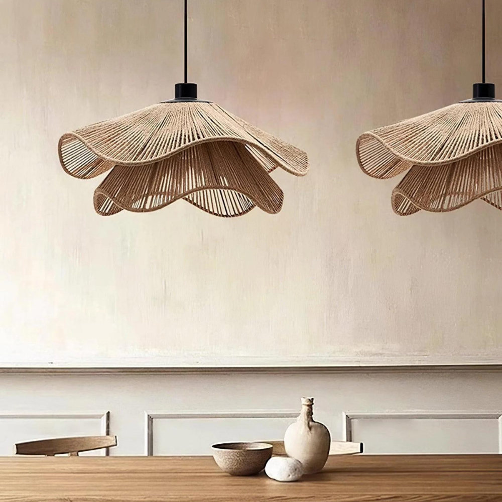 Cape Points boho natural jute pendant light, double layer, Ø60 cm (23.62")