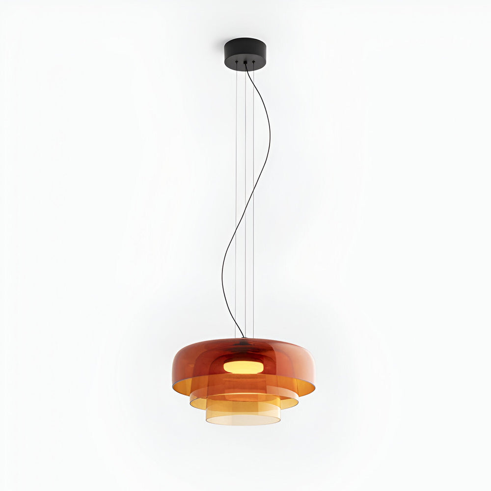 Nordic Celestial layered glass pendant light in green, 1 Layer — Ø42 cm × H11 cm (16.54" × 4.33")