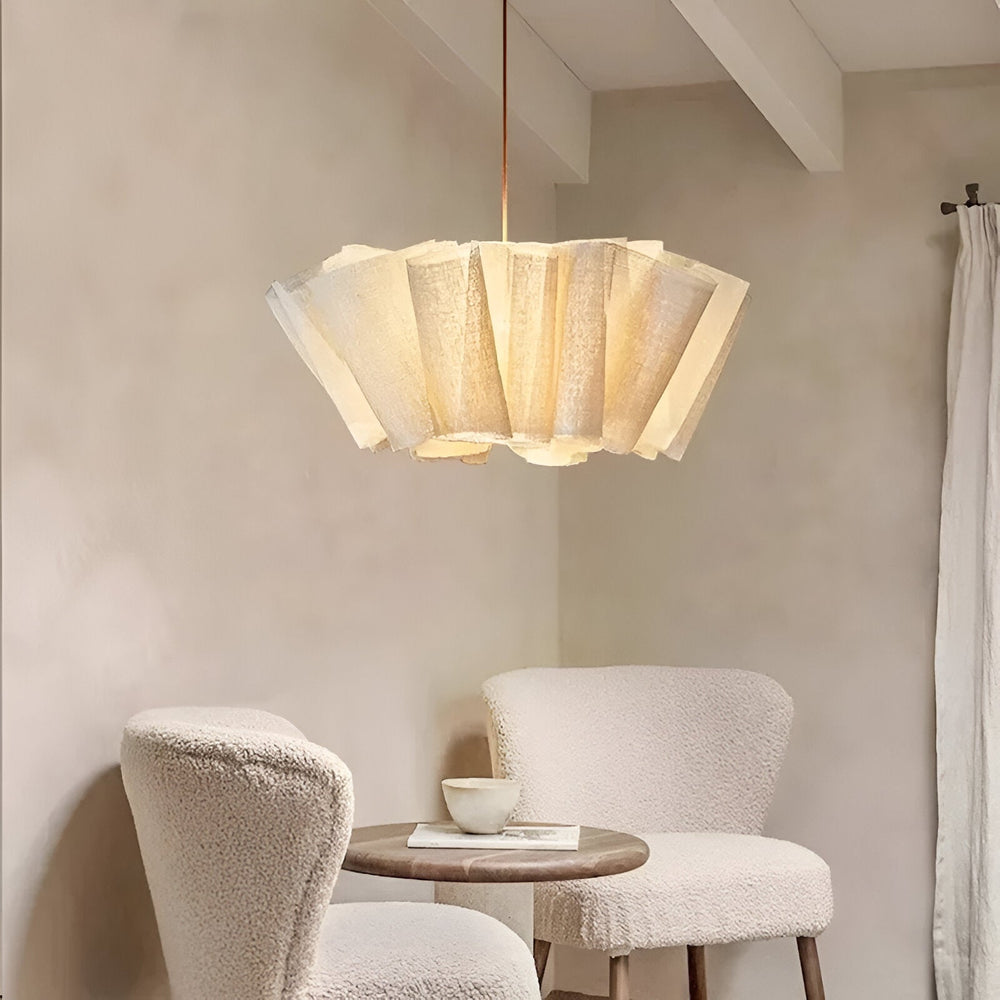 Cream Fabric Shade Pendant Light