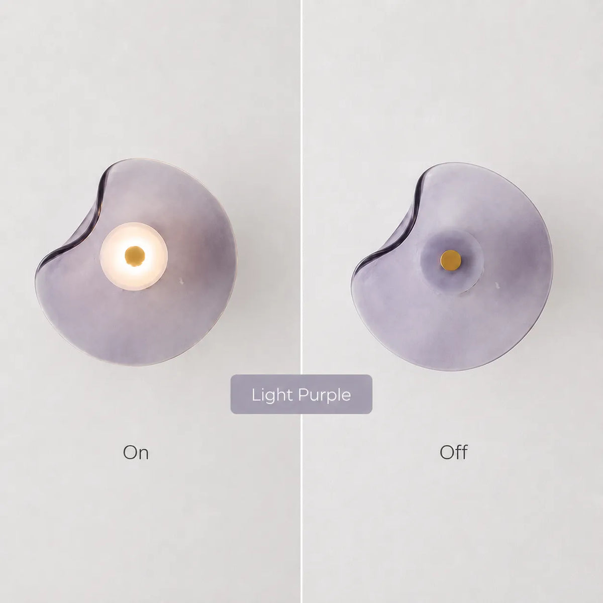 Nordic Curved Glass Japandi Style Glass Stone LED Wall Light real product photo 3
