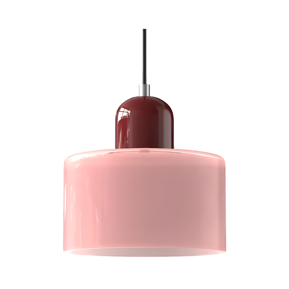 Nordic Bauhaus two-tone glass pendant light in black and lime green