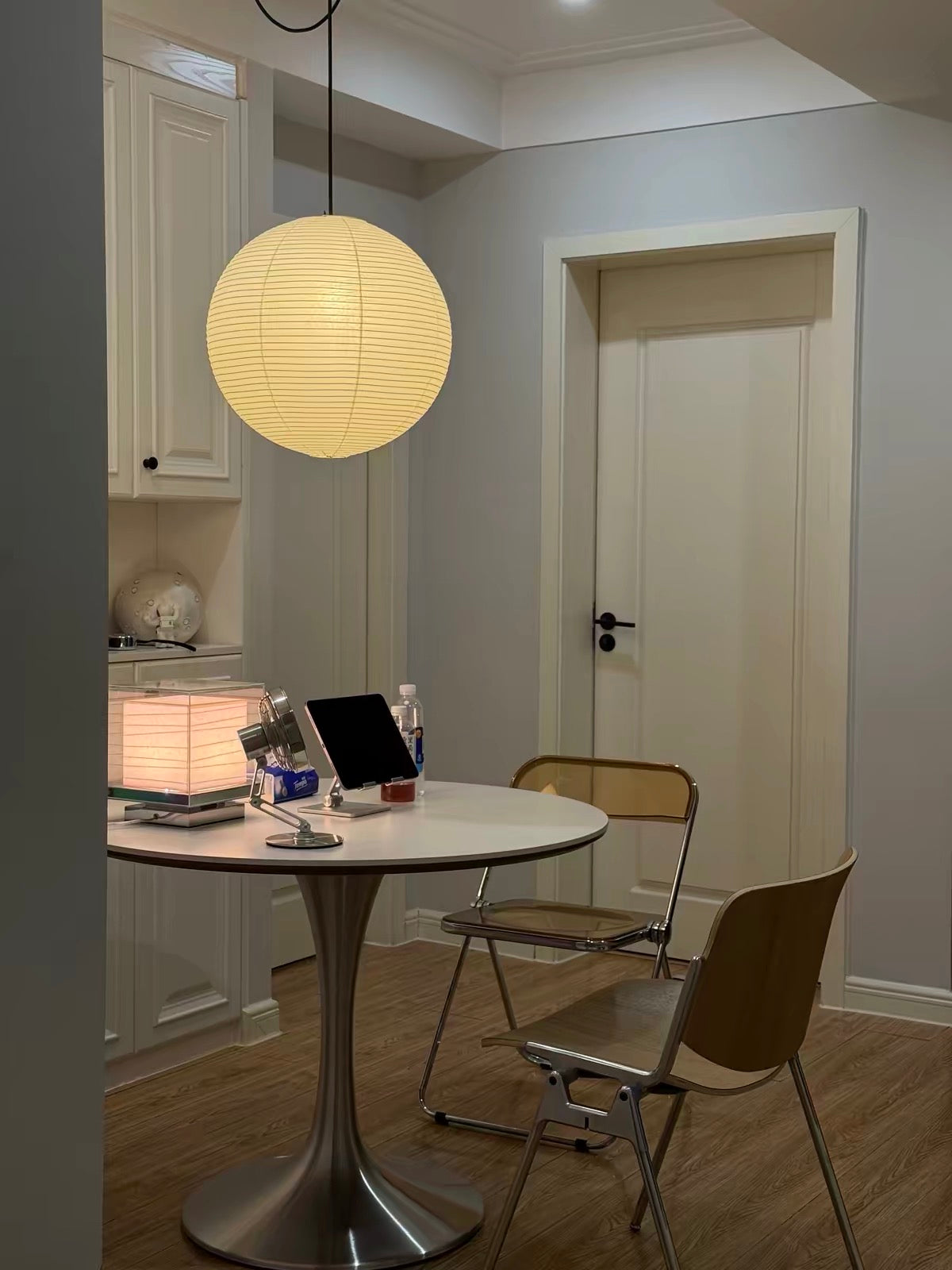 Japandi Sky Burst Mulberry Paper Pendant Light real product photo 7