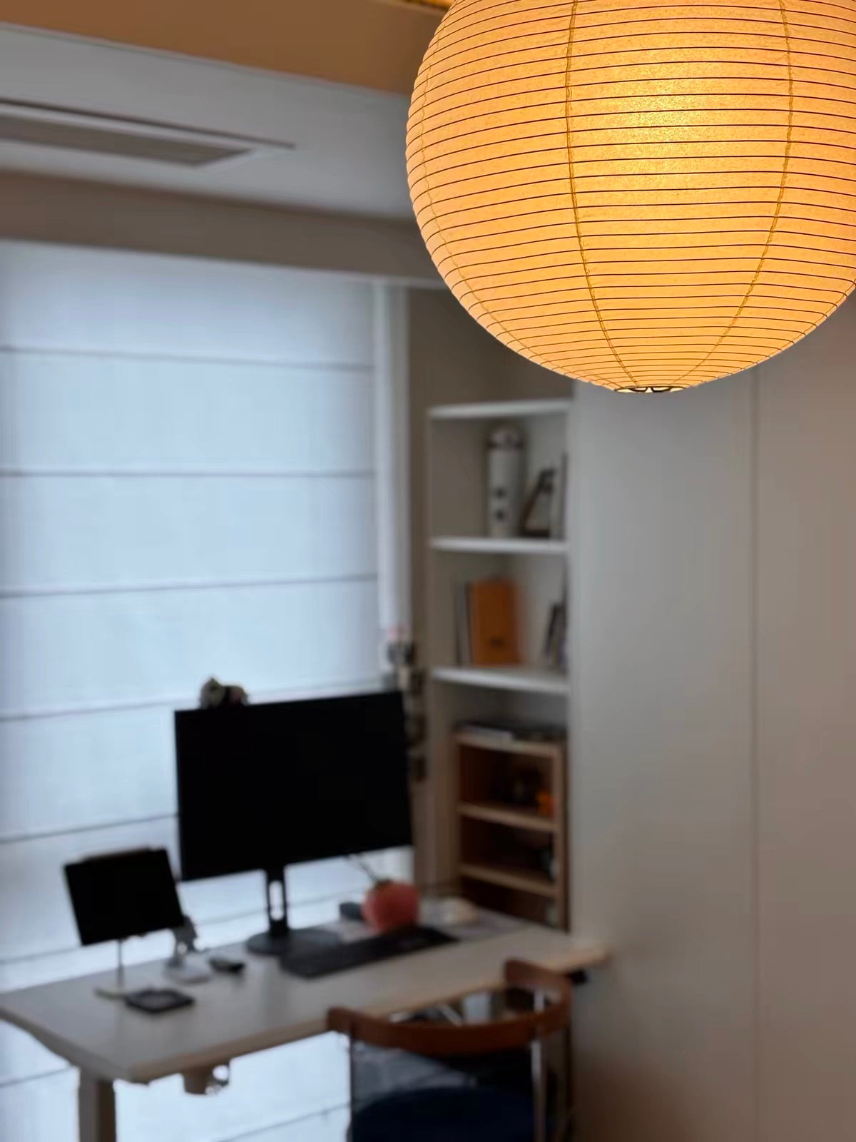 Japandi Sky Burst Mulberry Paper Pendant Light real product photo 3