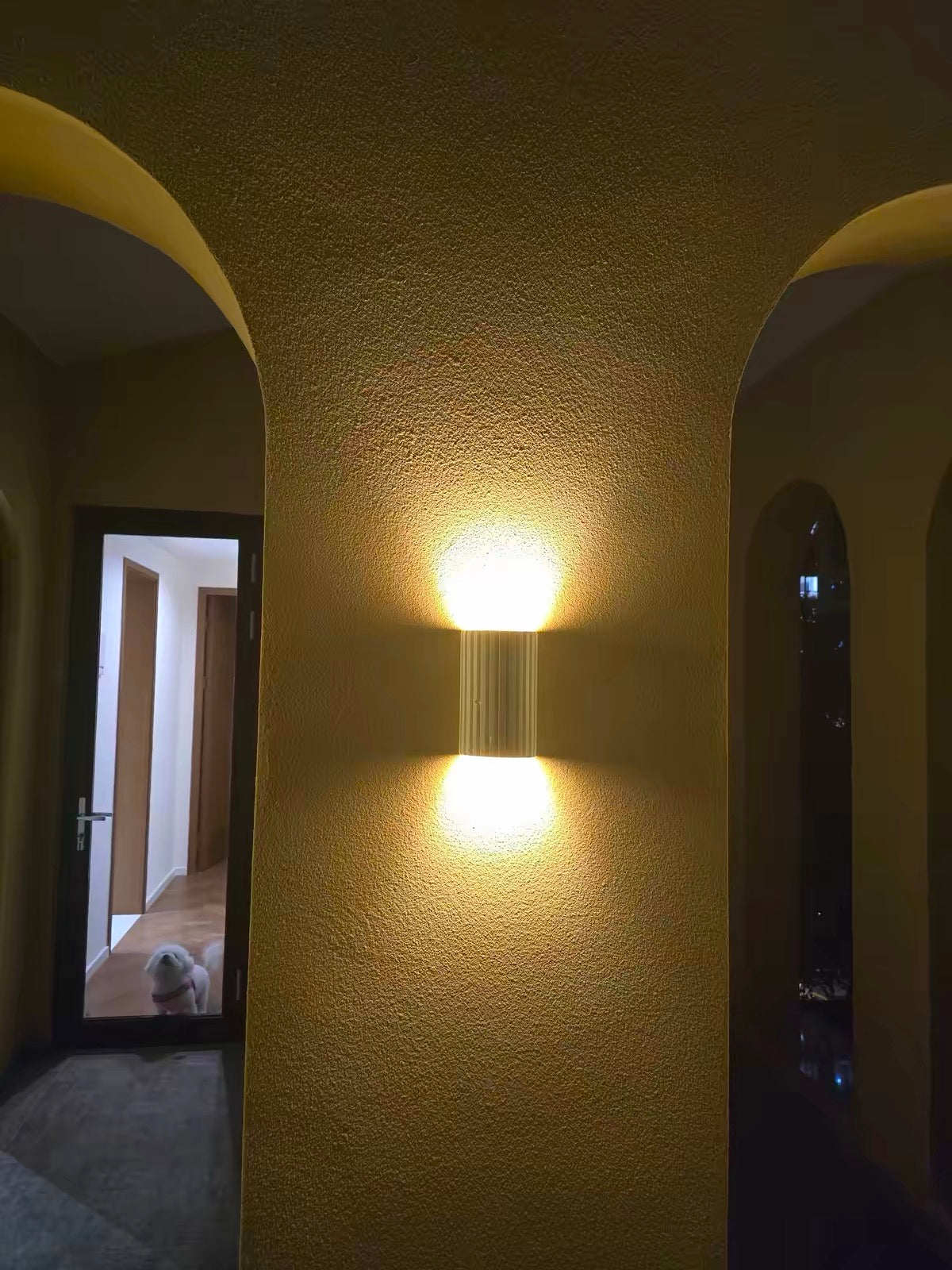 Solaro architectural wall light in natural travertine stone