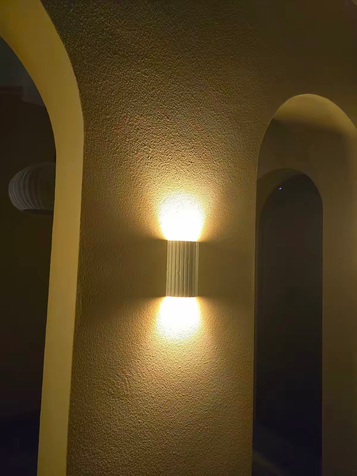 Natural travertine up and down LED wall fitting