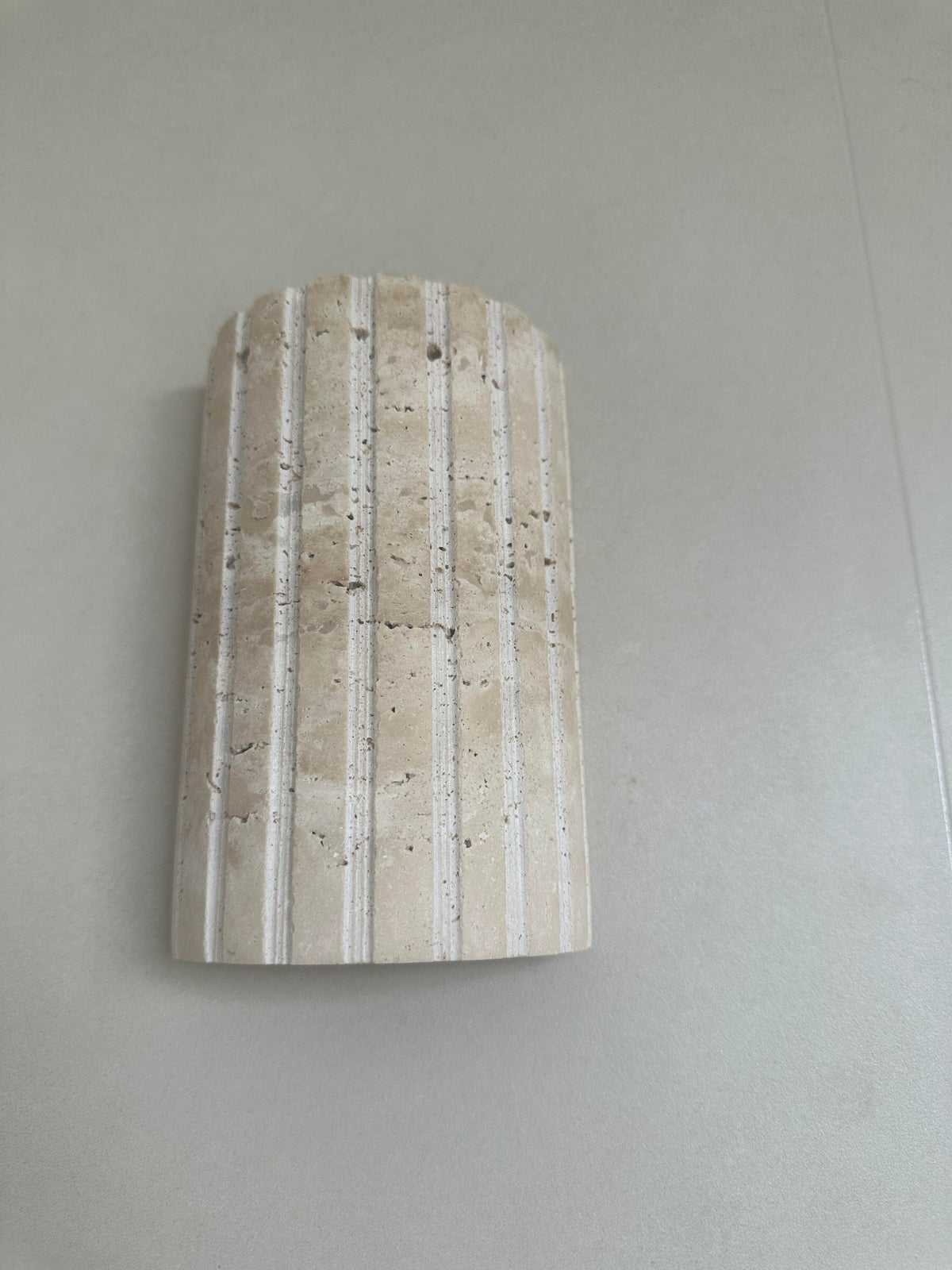 Solaro architectural wall light in natural travertine stone