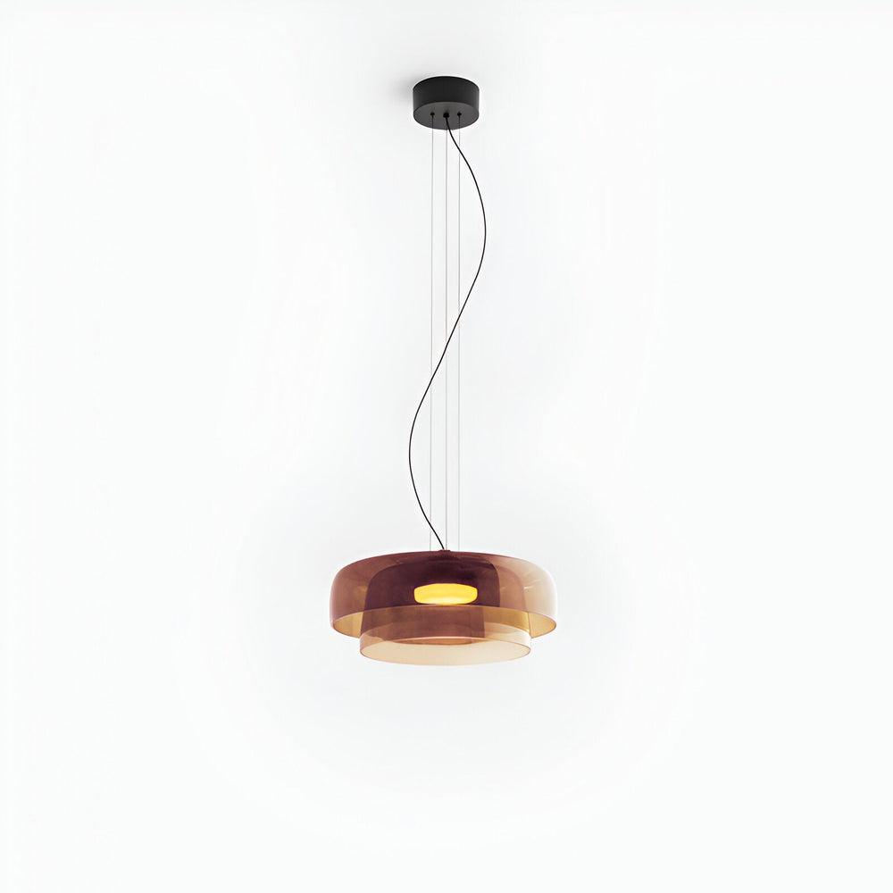 Nordic Celestial layered glass pendant light in grey, 1 Layer — Ø42 cm × H11 cm (16.54" × 4.33")