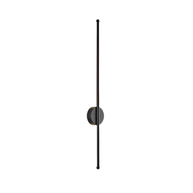 Modern linear aluminium wall light in black, 60 cm (23.62"), center mounting