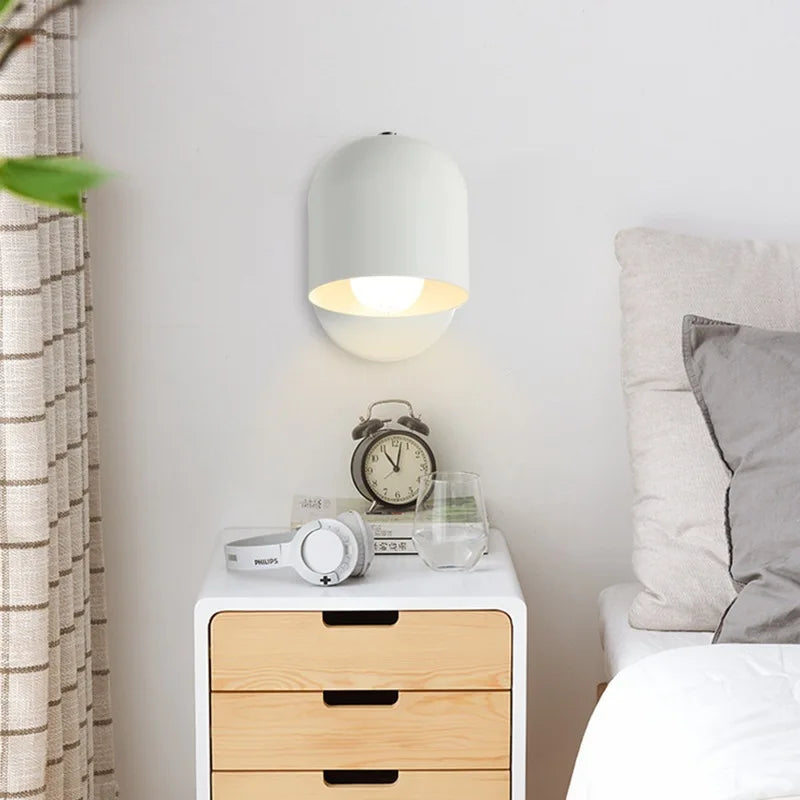 Nordic Macaron glass wall light in white with rounded glass shade