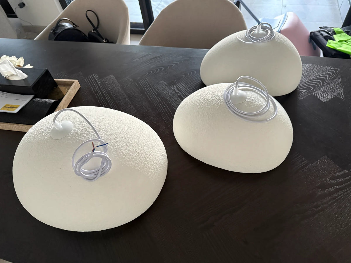Nordic Wabi Sabi Fiberglass Pendant Light real product photo 1