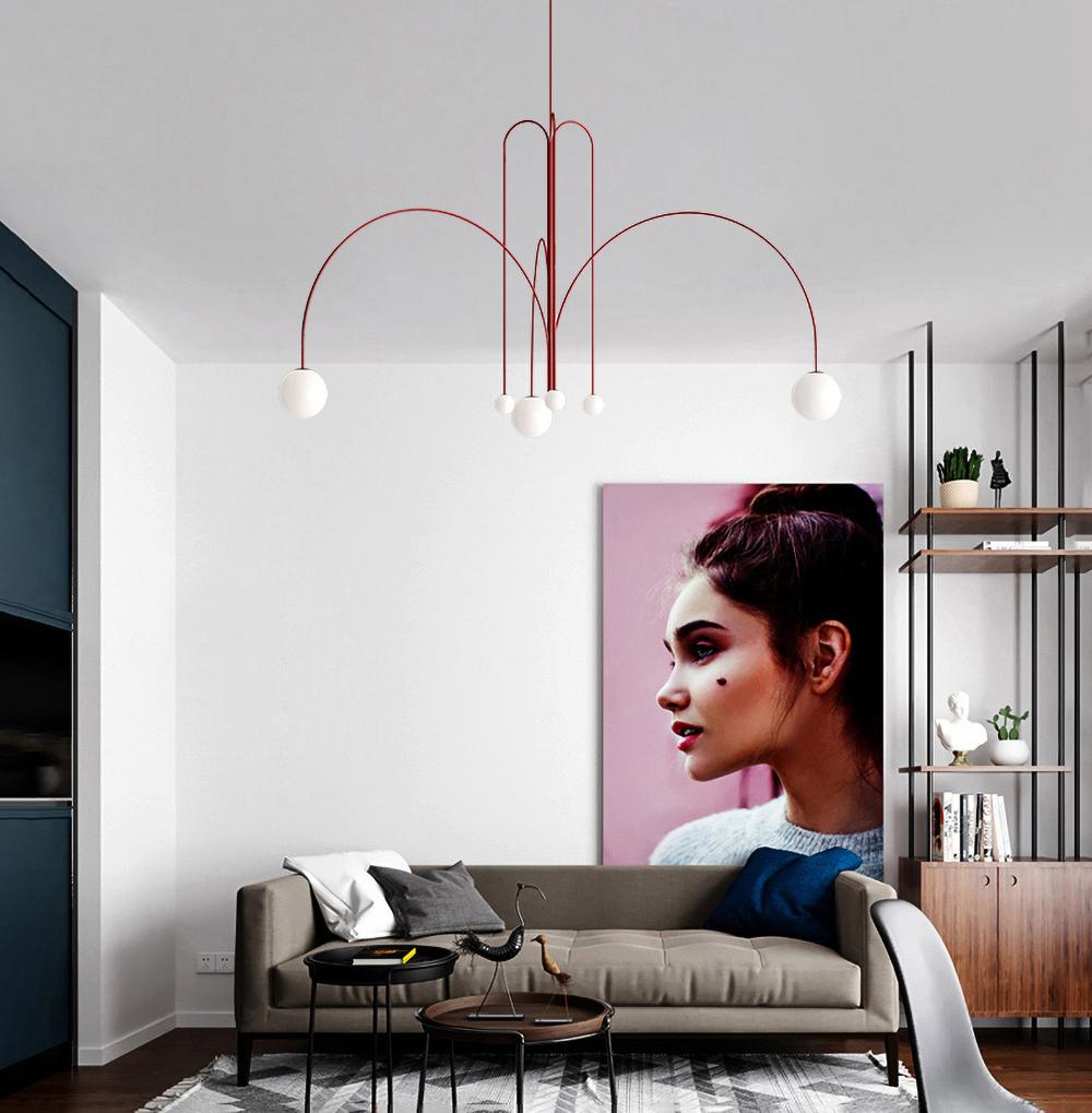 Gran Finale Nordic white glass pendant light in copper-plated finish